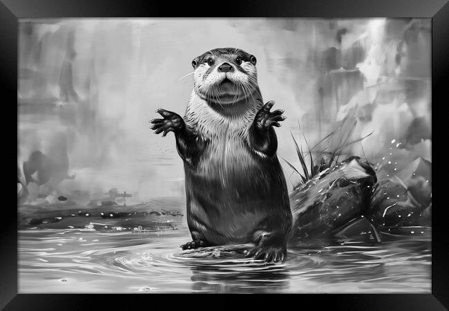 Otter says what Framed Print by Picture Wizard