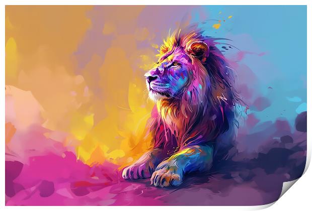 Abstract Lion  Print by Picture Wizard