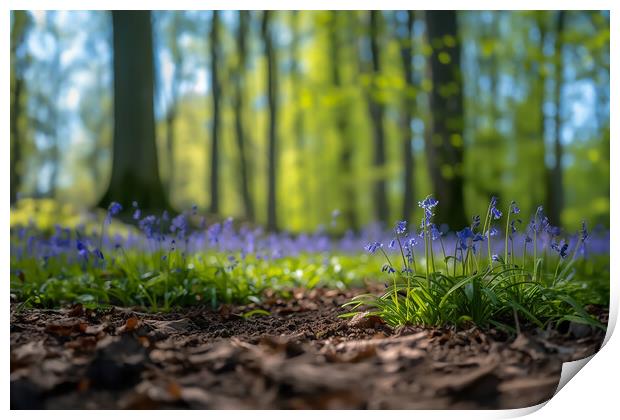 English Bluebells Print by Picture Wizard