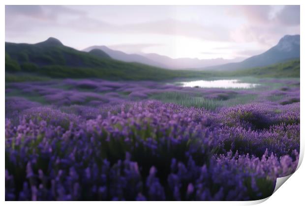 Lavender fields Print by Picture Wizard