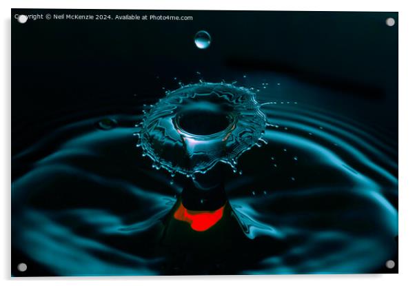 Splash of water rebounding  Acrylic by Neil McKenzie