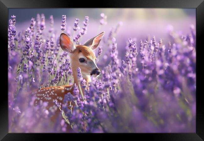 Lavender Deer Framed Print by Picture Wizard