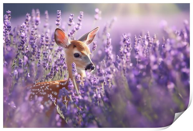 Lavender Deer Print by Picture Wizard