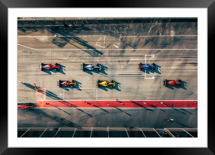 Formula One Racing Framed Mounted Print by Picture Wizard