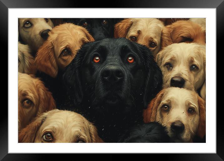 Black Labrador Framed Mounted Print by Picture Wizard