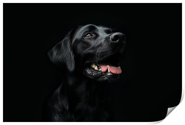 Black Labrador Print by Picture Wizard