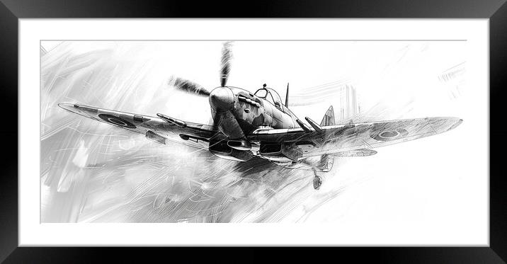 Albert Capstaff Pencil Sketch 5 Framed Mounted Print by Airborne Images