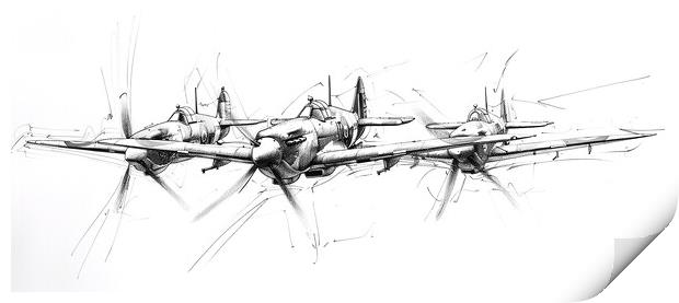 Albert Capstaff Pencil Sketch 6 Print by Airborne Images