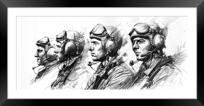 Albert Capstaff Pencil Sketch 9 Framed Mounted Print by Airborne Images