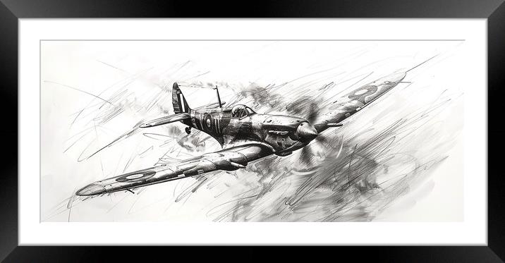 Albert Capstaff Pencil Sketch 10 Framed Mounted Print by Airborne Images