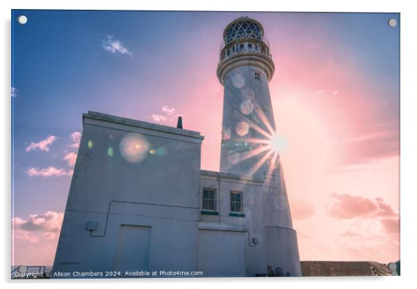 Flamborough Lighthouse  Acrylic by Alison Chambers
