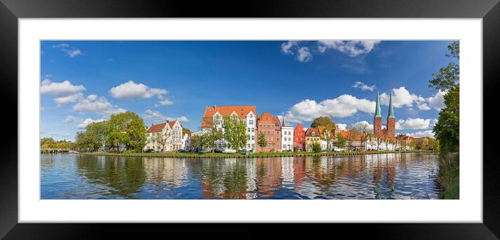 River Trave in Lubeck Framed Mounted Print by Arterra 