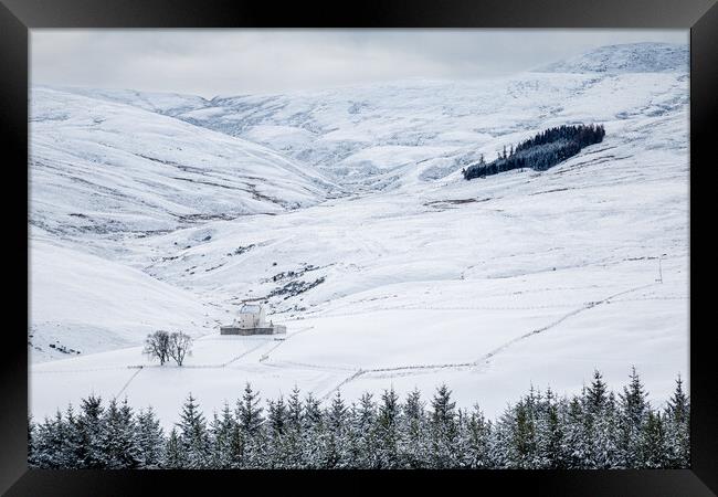 Corgarff Castle and Winter Snow Framed Print by John Frid