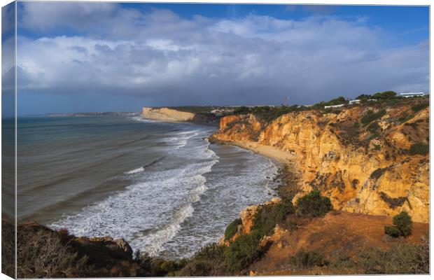 Scenic Coastline Of Algarve Region In Portugal Canvas Print by Artur Bogacki