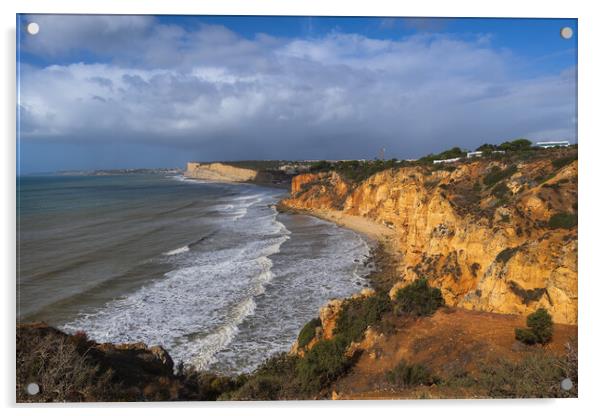 Scenic Coastline Of Algarve Region In Portugal Acrylic by Artur Bogacki