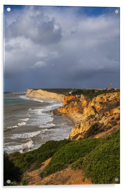 Algarve Coastline In Lagos, Portugal Acrylic by Artur Bogacki