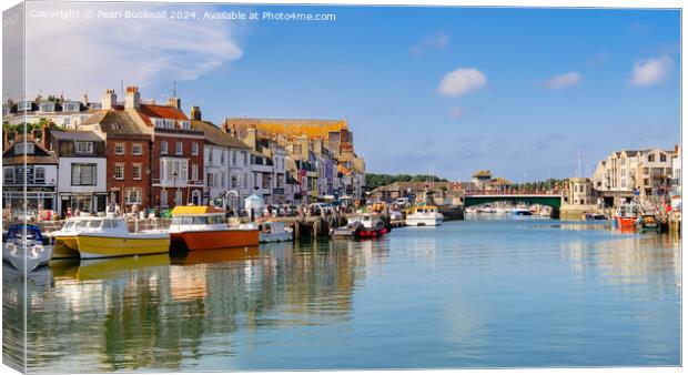 Weymouth Town Bridge and Harbour Canvas Print by Pearl Bucknall