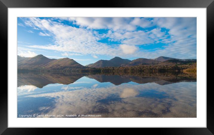 Autumn Reflections Derwent Water Framed Mounted Print by David Thomas