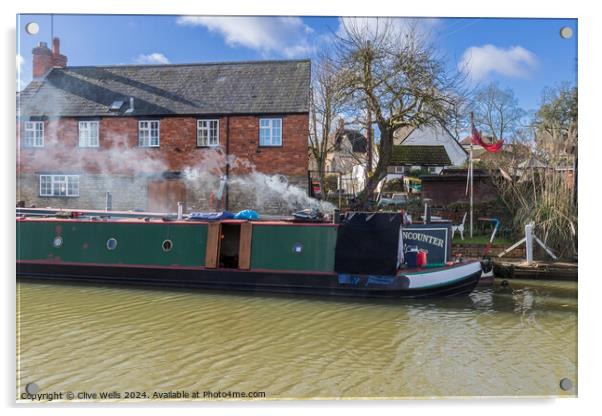Smoke from a narrow boat Acrylic by Clive Wells