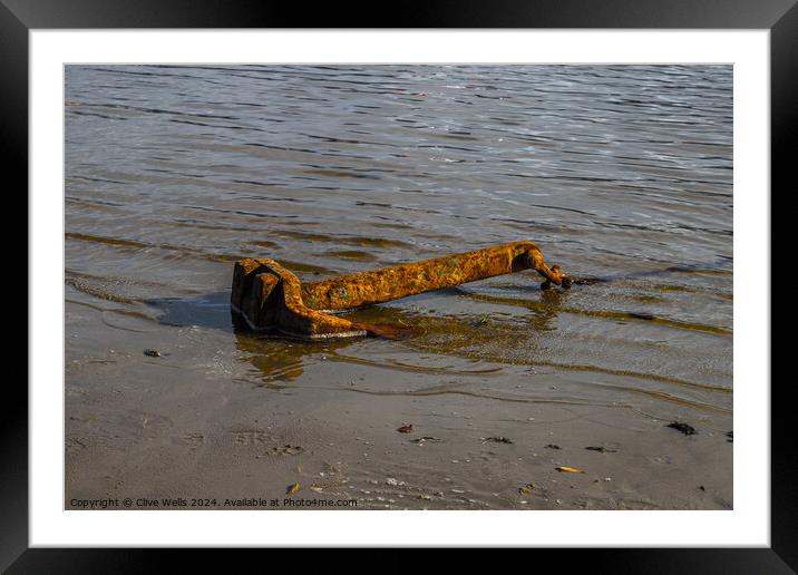 Rusty anchor Framed Mounted Print by Clive Wells