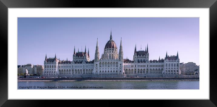 Blue Hour of Hungarian Parliament Building, Budape Framed Mounted Print by Maggie Bajada