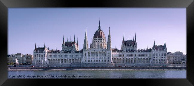 Blue Hour of Hungarian Parliament Building, Budape Framed Print by Maggie Bajada