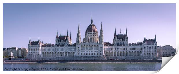 Blue Hour of Hungarian Parliament Building, Budape Print by Maggie Bajada