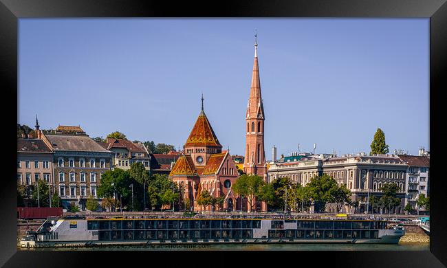 Buildings of Buda side in Budapest, Hungary.  Framed Print by Maggie Bajada