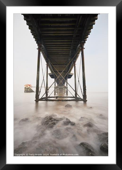 Mumbles Pier Fine Art Smooth Water Framed Mounted Print by Terry Brooks