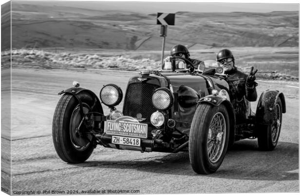 Classic Aston Martin rallying in Cumbria Canvas Print by Phil Brown