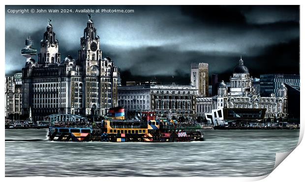 Liverpool Waterfront Skyline (Digital Art)  Print by John Wain