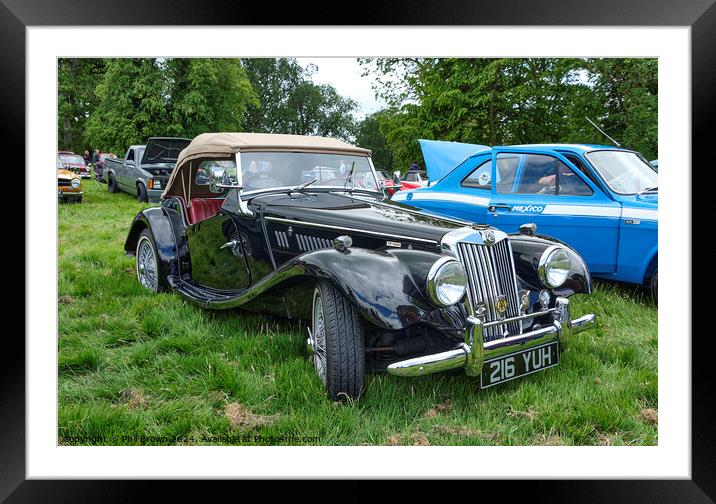 1955 MG TF sports car, classic car show in Cumbria Framed Mounted Print by Phil Brown