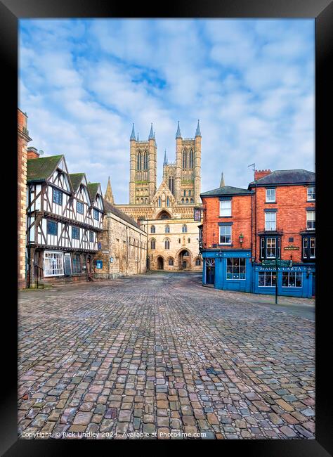 Lincoln Cathedral Old Town Framed Print by Rick Lindley