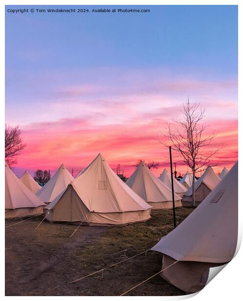 Tents in Marfa, Texas Print by Tom Windeknecht