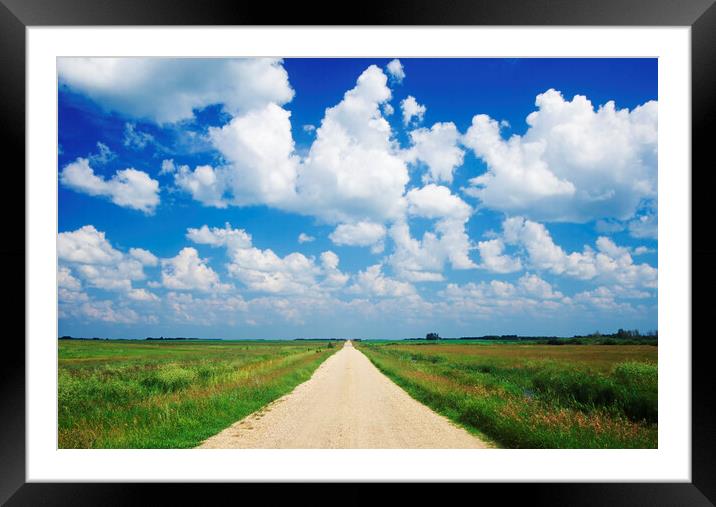 Long Straight Road Framed Mounted Print by Dave Reede