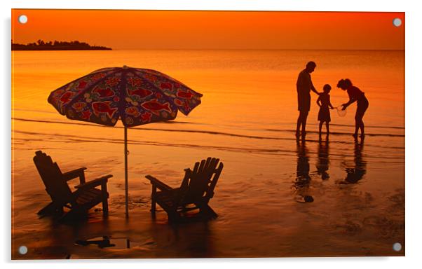 Evening at the Beach Acrylic by Dave Reede