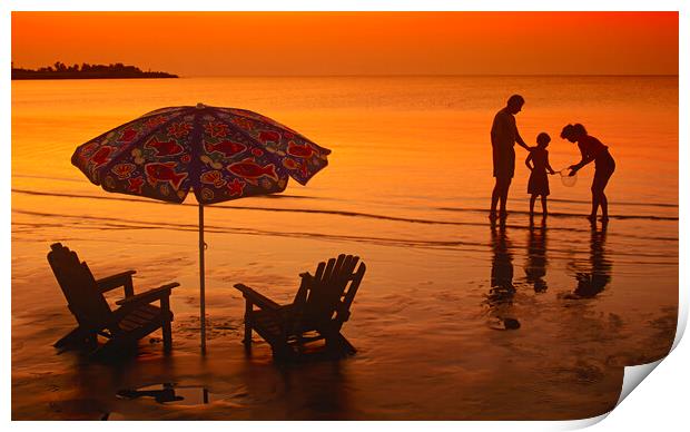Evening at the Beach Print by Dave Reede