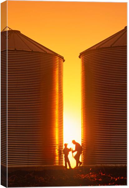Father and Son Farmers Canvas Print by Dave Reede