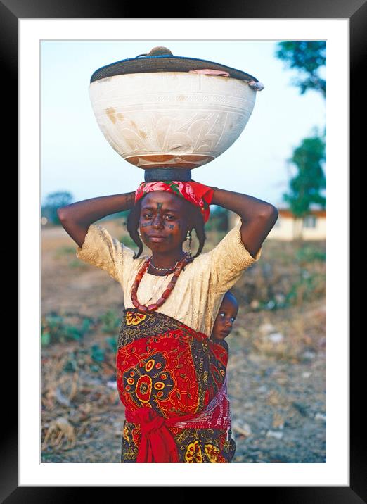 Fulani Woman With Child Framed Mounted Print by Dave Reede