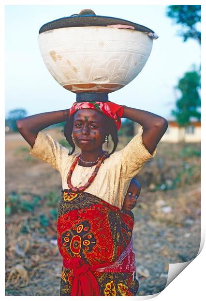 Fulani Woman With Child Print by Dave Reede
