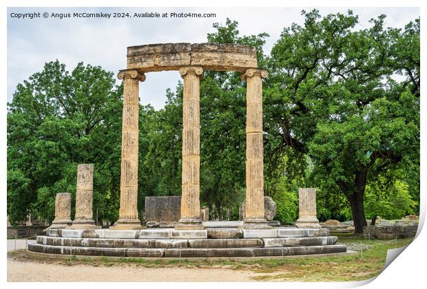The Philippeion at ancient Olympia, Greece Print by Angus McComiskey