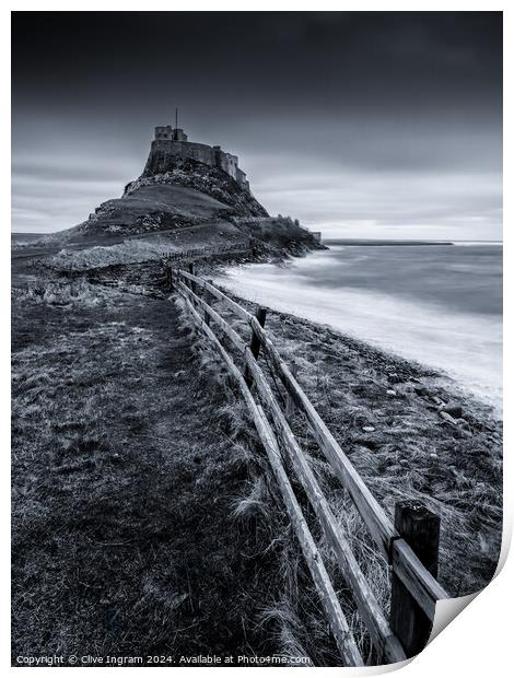 Stormy castle view Print by Clive Ingram