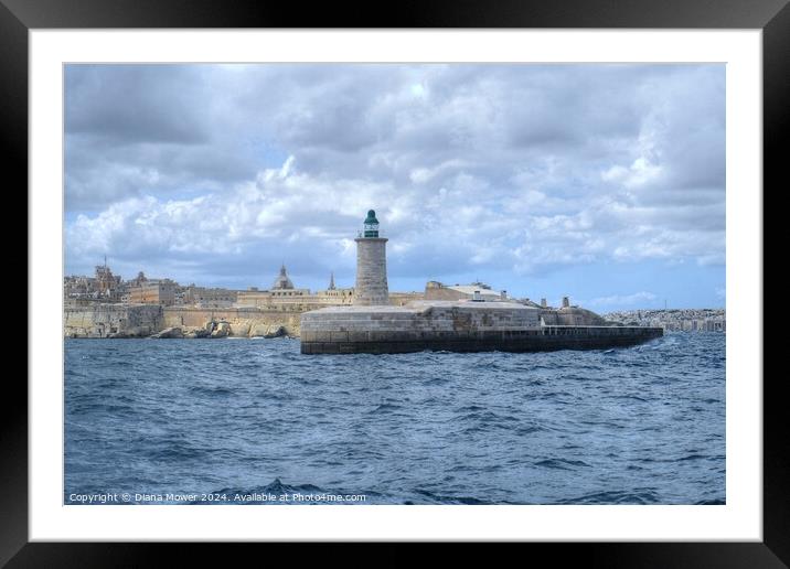 Malta The Grand Harbour Valletta  Framed Mounted Print by Diana Mower