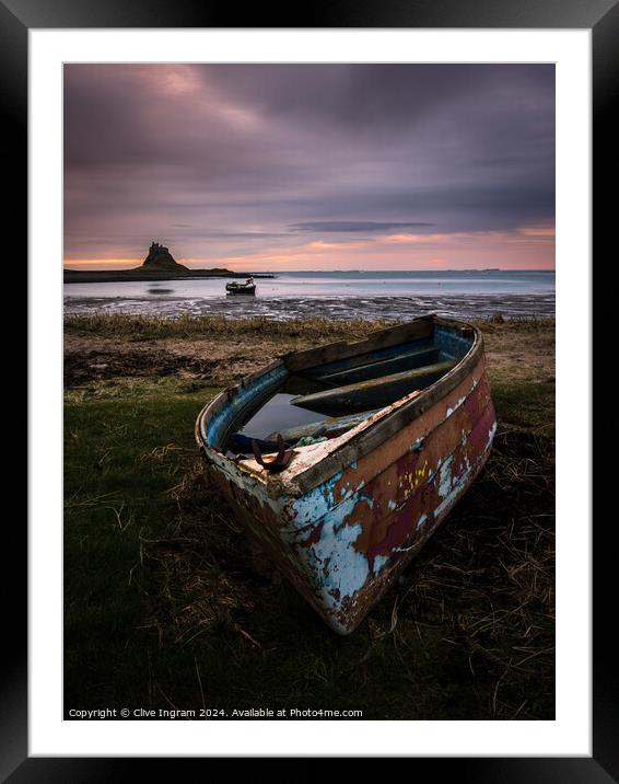 The boat and the castle Framed Mounted Print by Clive Ingram