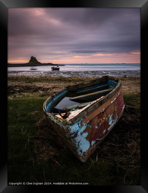 The boat and the castle Framed Print by Clive Ingram