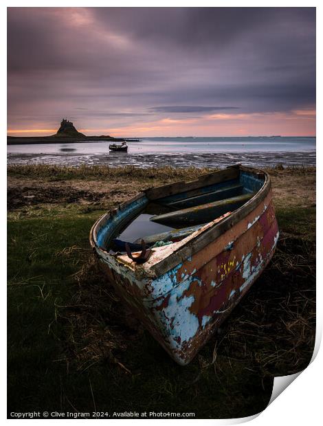 The boat and the castle Print by Clive Ingram