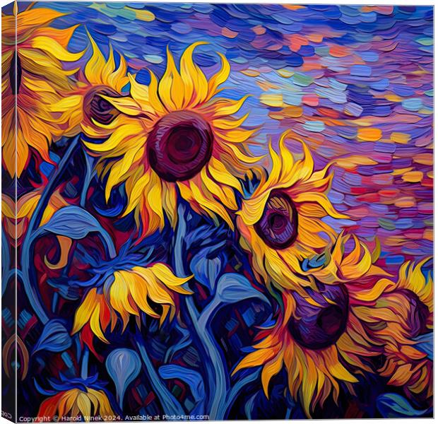 Sunflowers Canvas Print by Harold Ninek