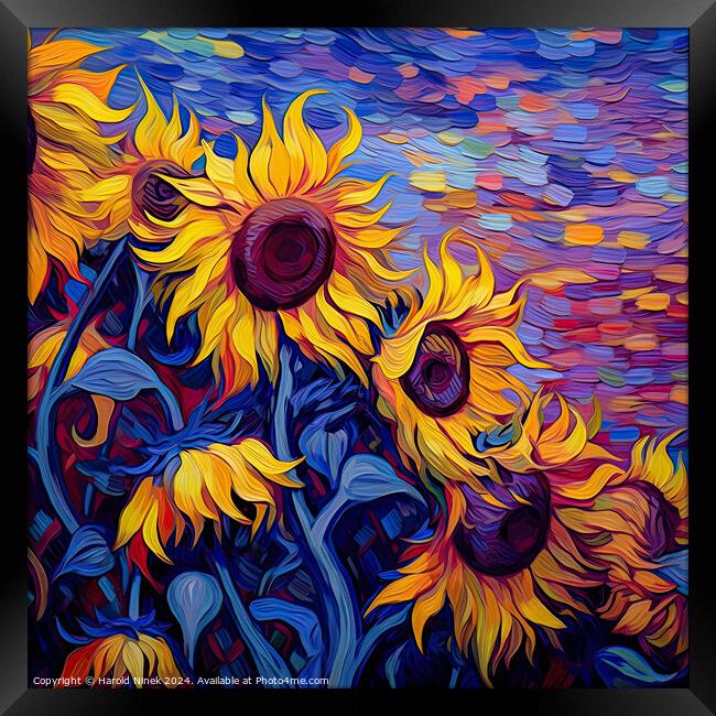 Sunflowers Framed Print by Harold Ninek