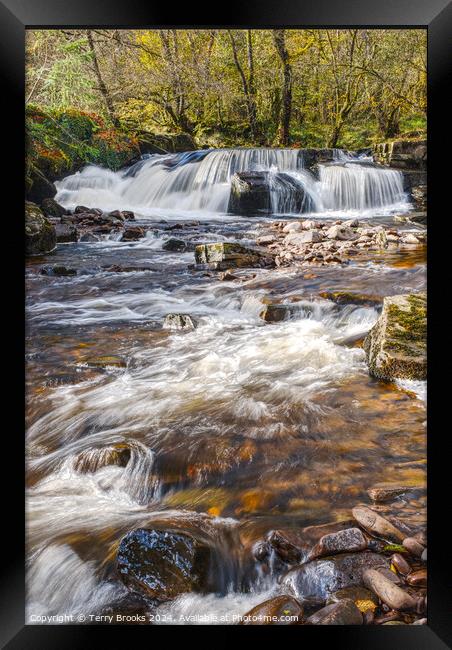 Pont Cwmfedwen Waterfall Wales Framed Print by Terry Brooks