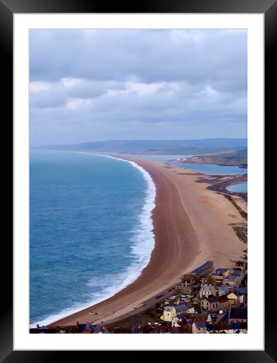 Chesil Beach Dorset. Framed Mounted Print by Beryl Curran